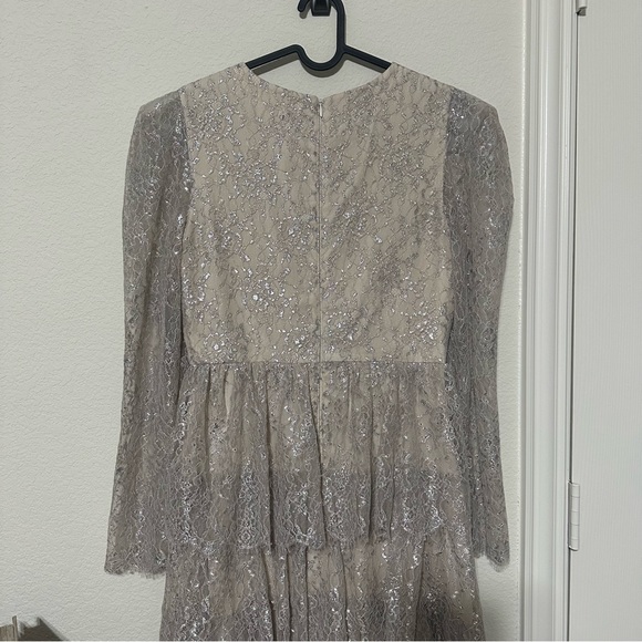NWT Antonio Melani x Born on Fifth Clara Metallic Lace Tiered Ruffle Max… - Picture 14 of 16